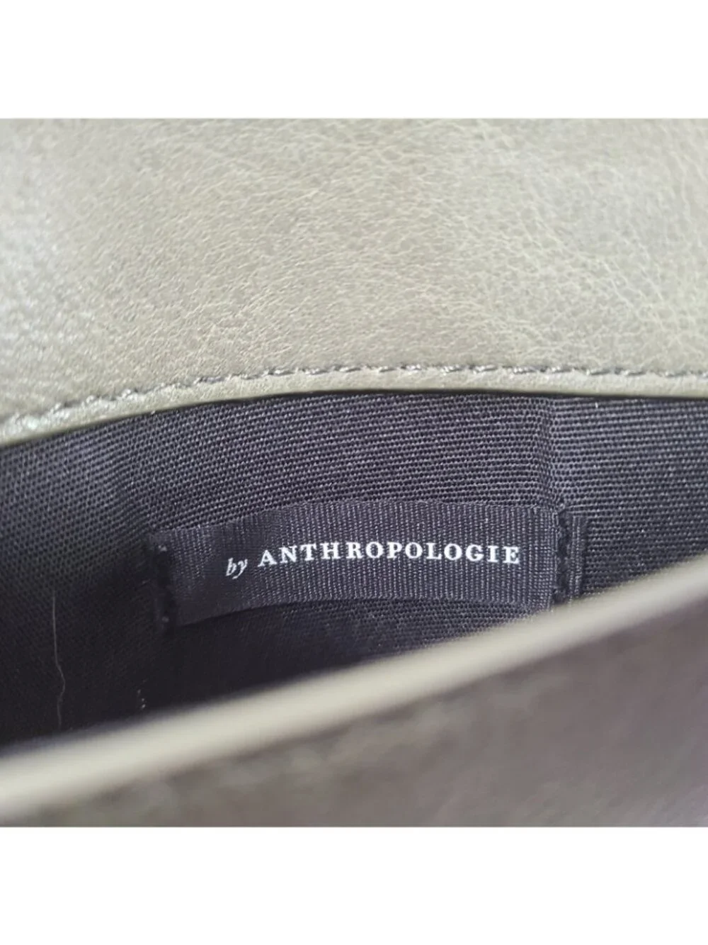 Anthropologie Tassel Envelope Clutch Bag Green Leather Boho Perforated Stitched
